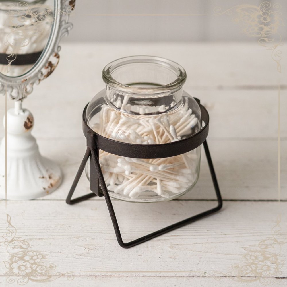 Glass Vanity Jar with Stand